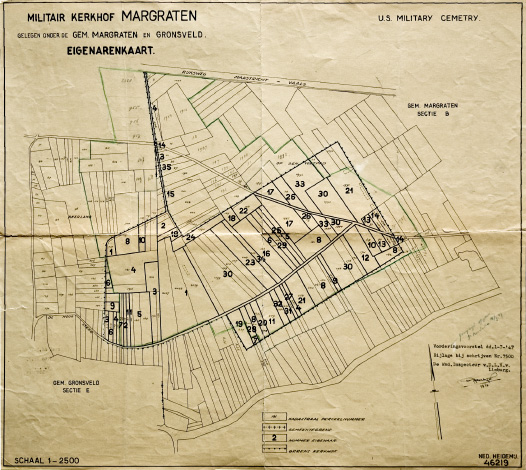 Map of the militairy cemetery Margraten